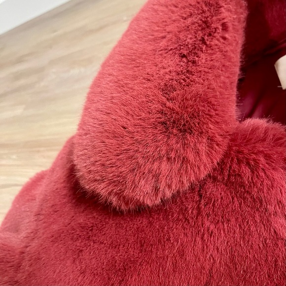 Red Faux Fur Coat - Picture 10 of 11